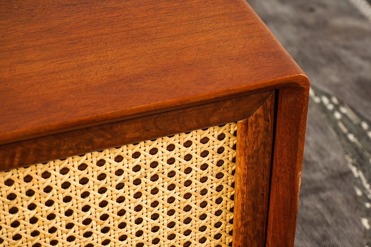 Demiwall Rattan Star Coffe Table Open self With Drawer in Provicial Teck Finish