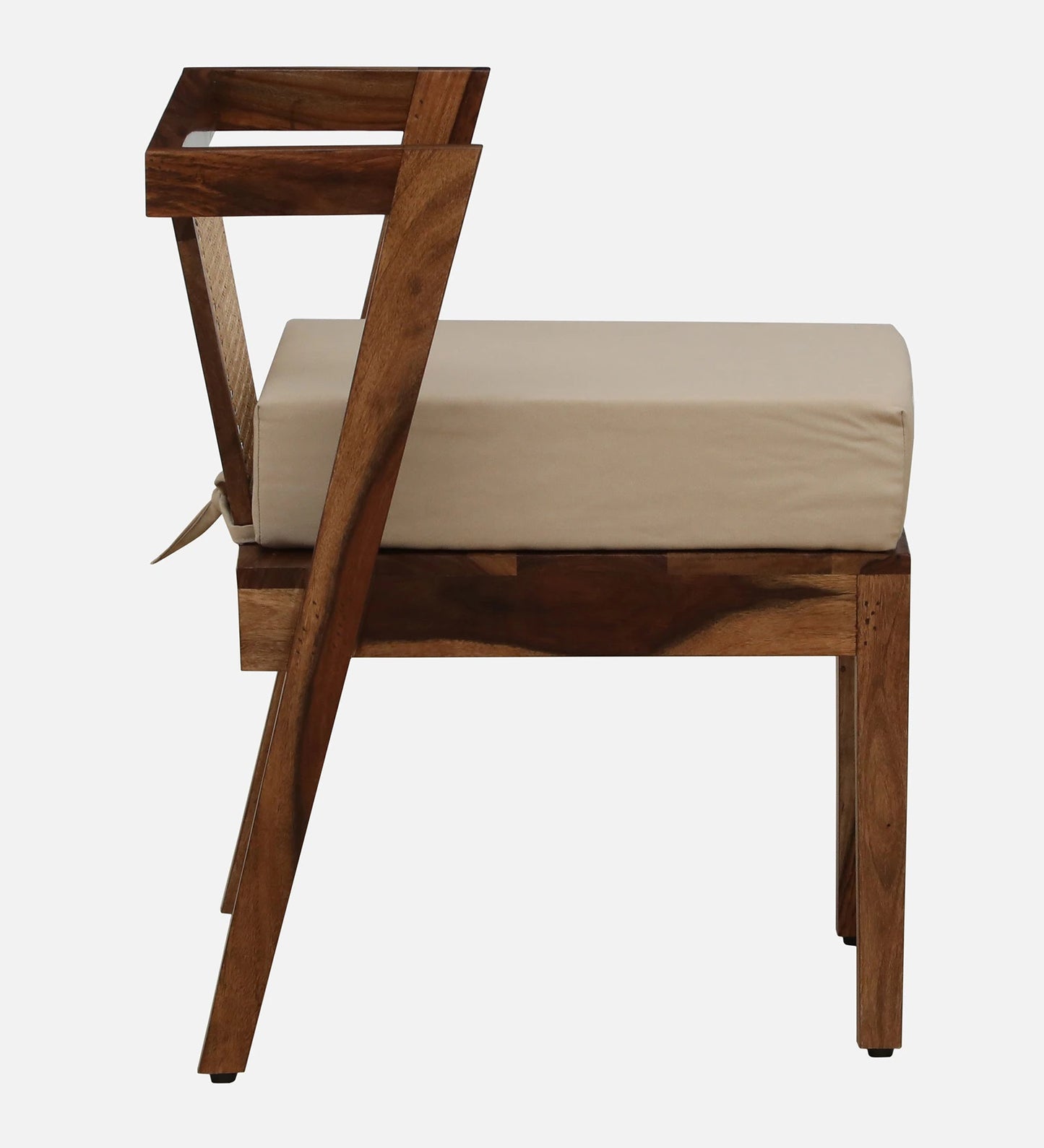 Solid Wood Couple Chair Set With Table In Teak Finish
