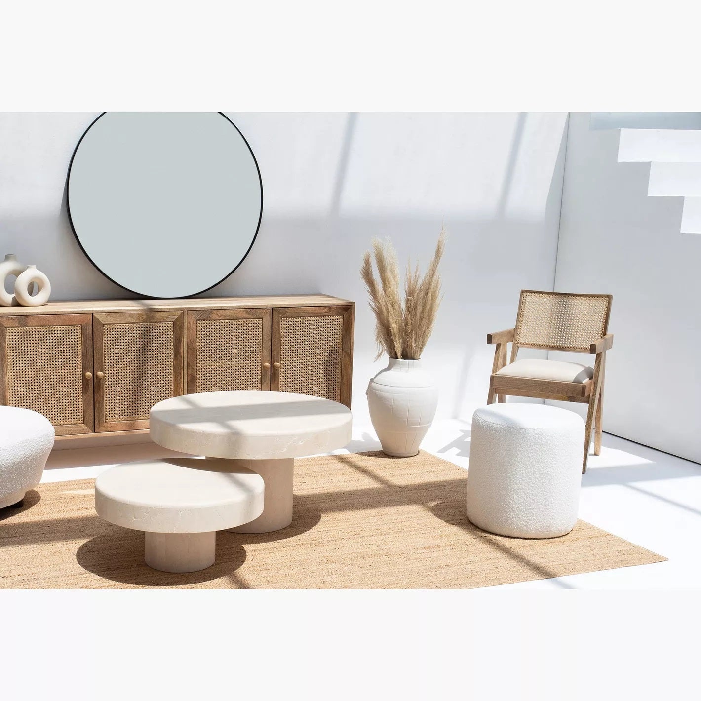 Mayra Solid Wood 4 Door Cabinet For Storage In Neutral Finish