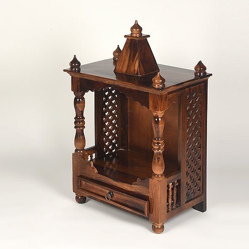 Demiwall Sheesham Wood Temple for Home Natural Finish