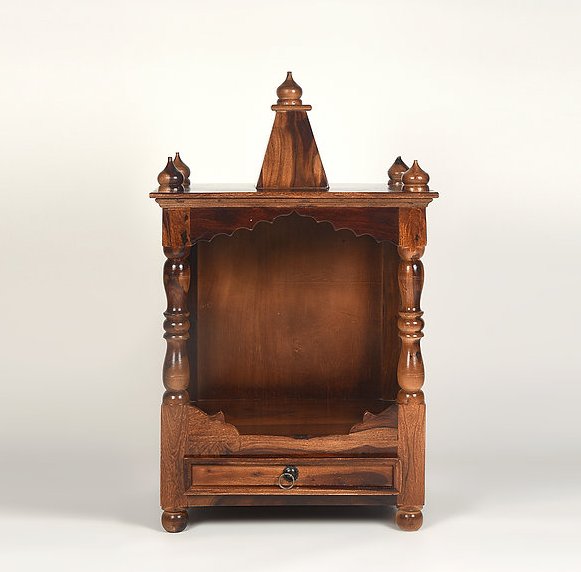 Demiwall Sheesham Wood Temple for Home Natural Finish