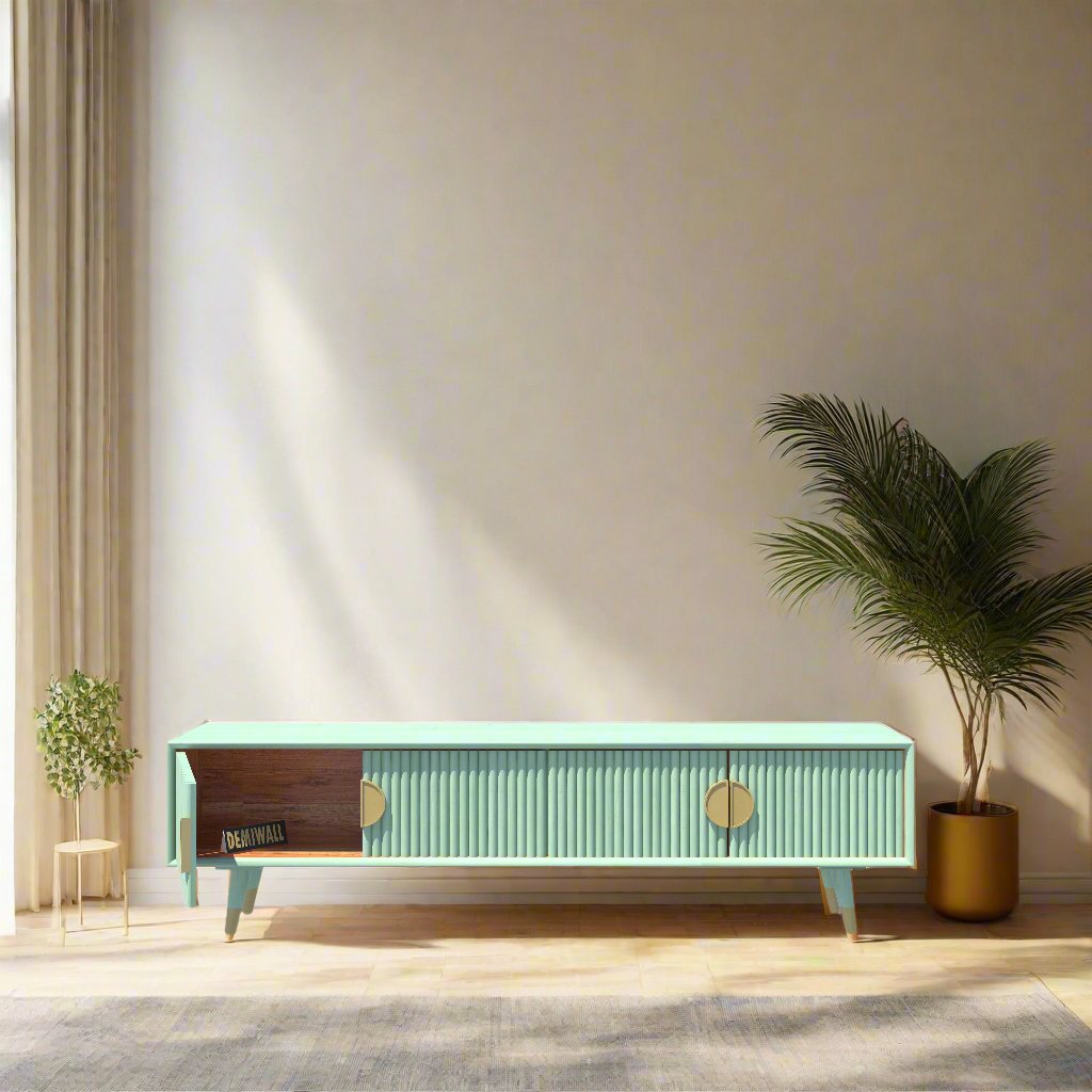 Ora Solid Wood 4 Door Tv Cabinet For Living Room