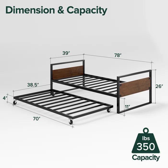 MORDEN METAL AND WOODEN  SINGLE BED