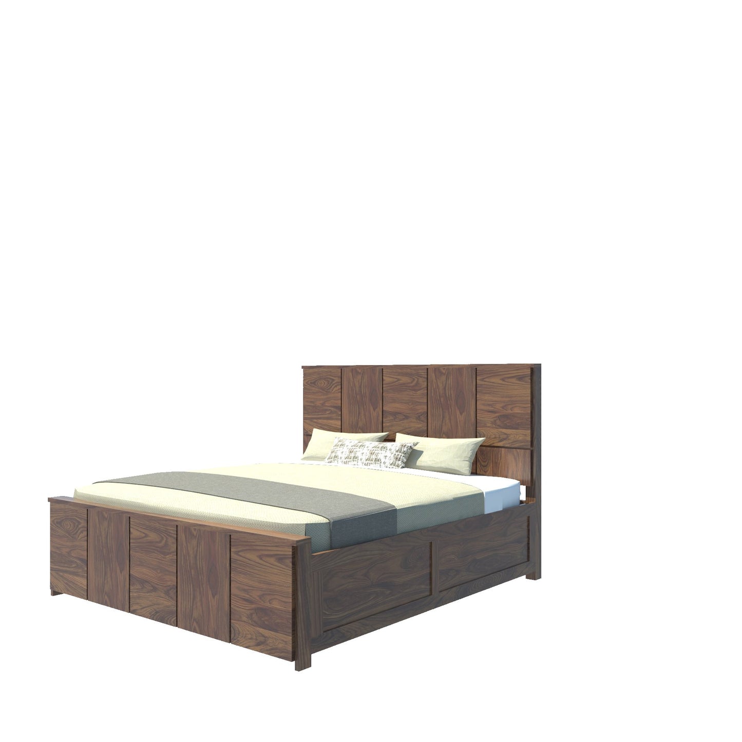 Jara Sheesham Wood King Size Box Storage Bed In Provincial Teak Finish