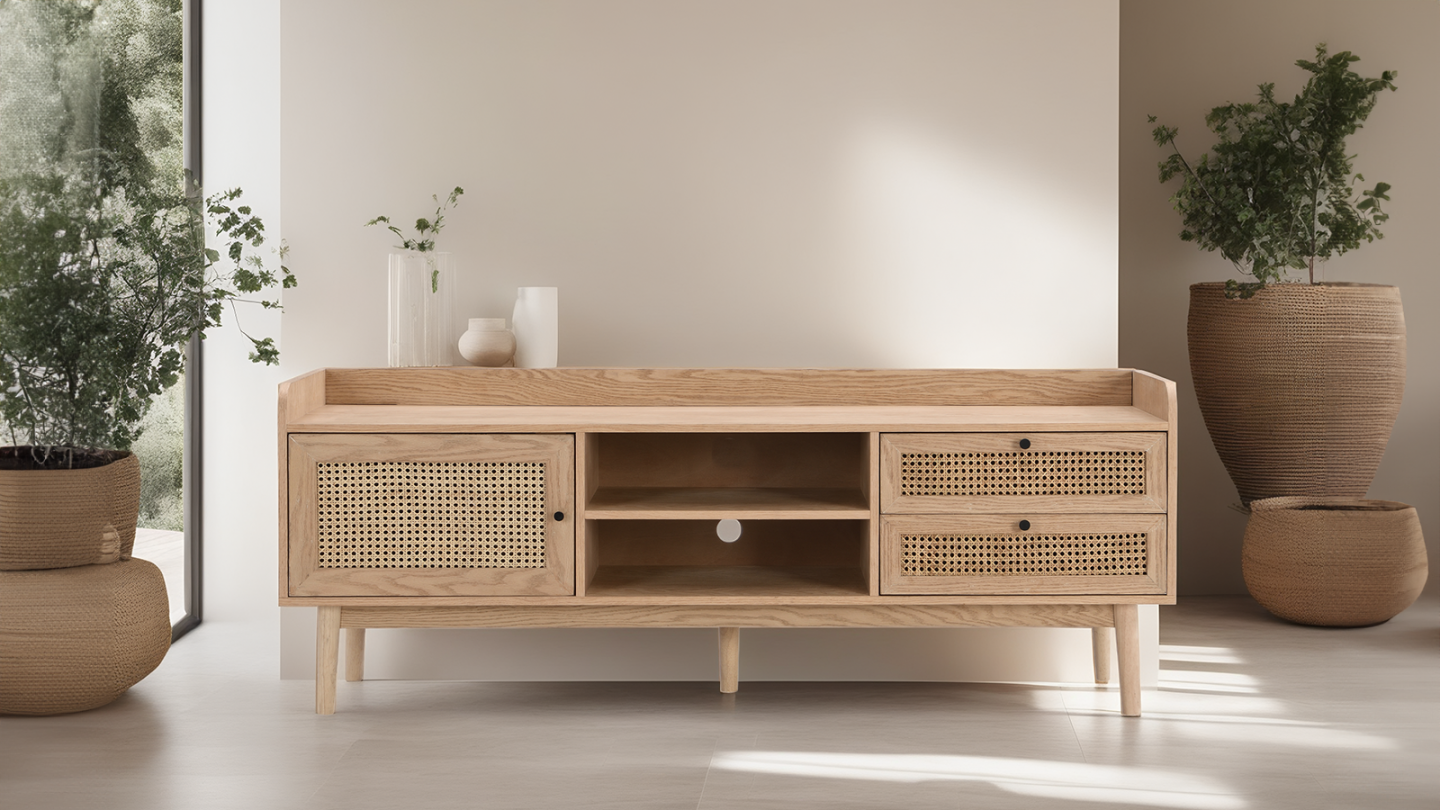 Homfab Mango Wood tv unit 2 Drawer 1 door For Living Room Furniture