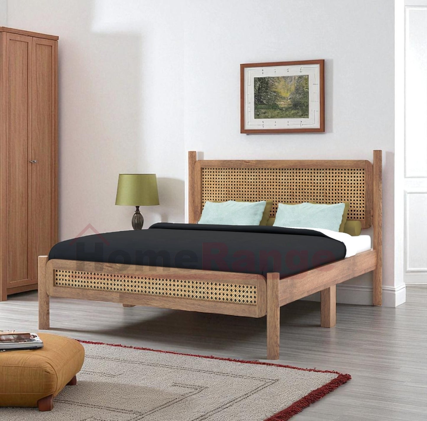 Homerange Mango Wood King Size Bed In Neutral Finish