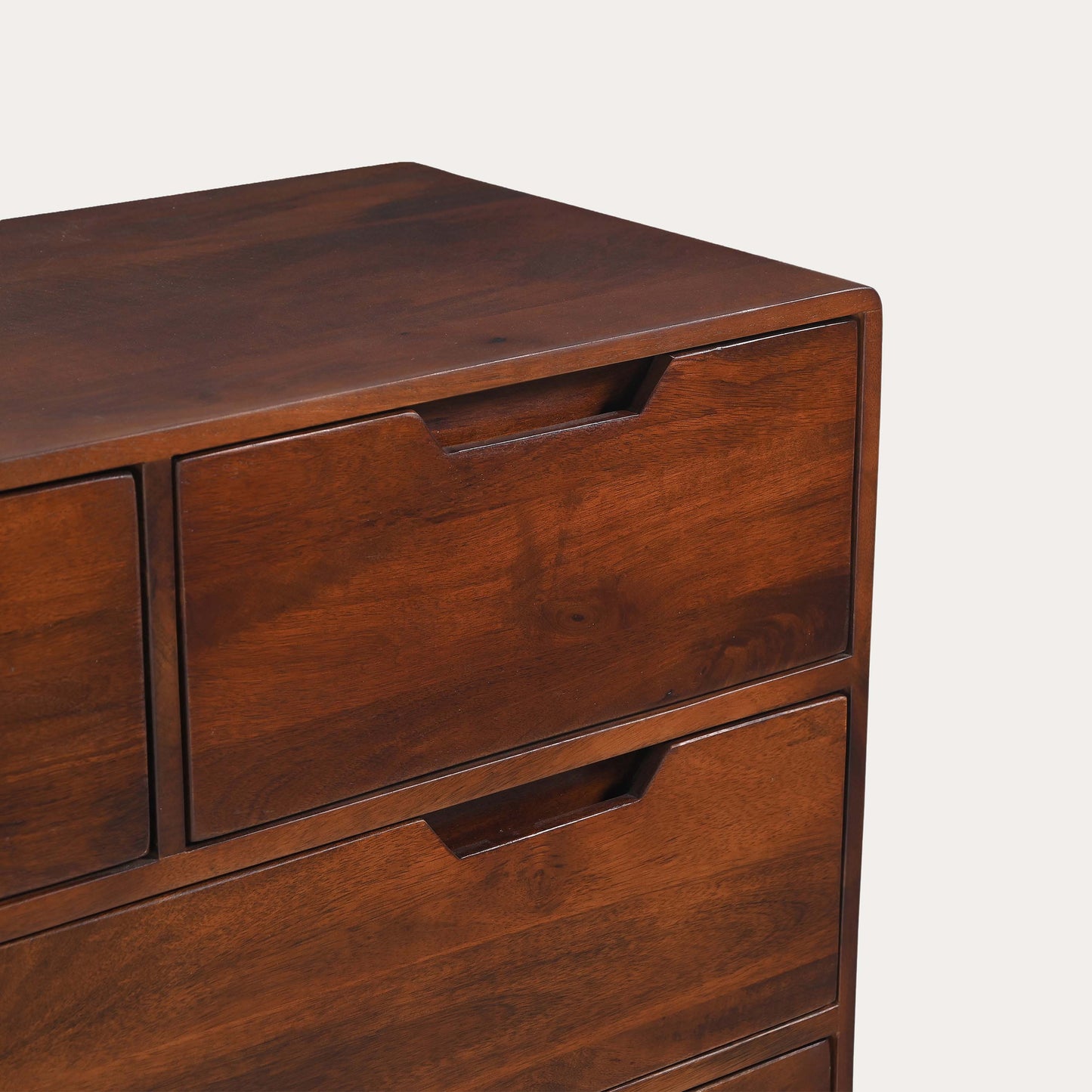 Solid Mango Wood 5 Drawer Chest Of Drawer for Living Room