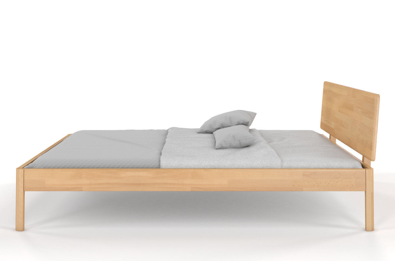 Solid Wood King Size Bed In Natural Finish