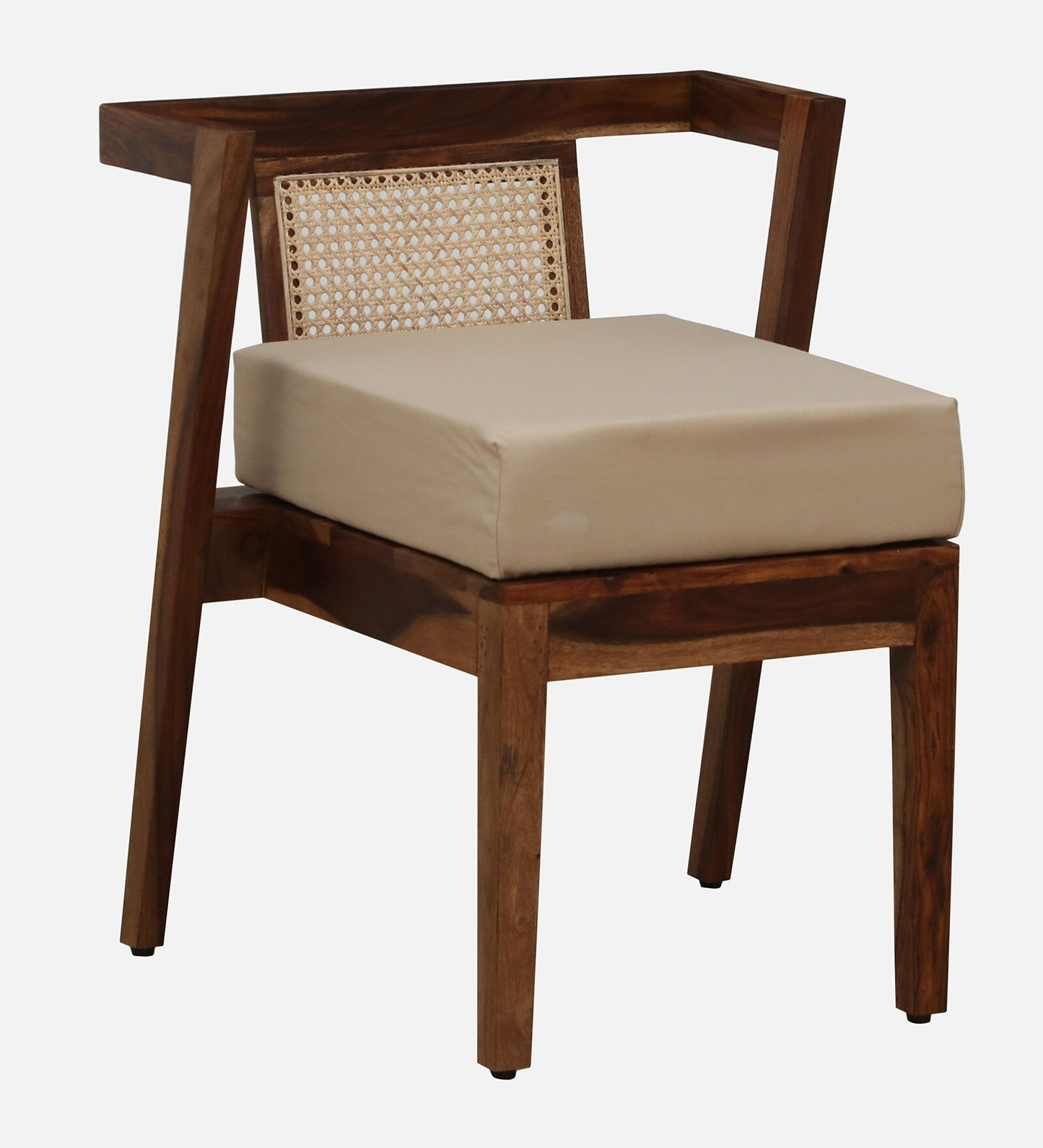 Solid Wood Couple Chair Set With Table In Teak Finish