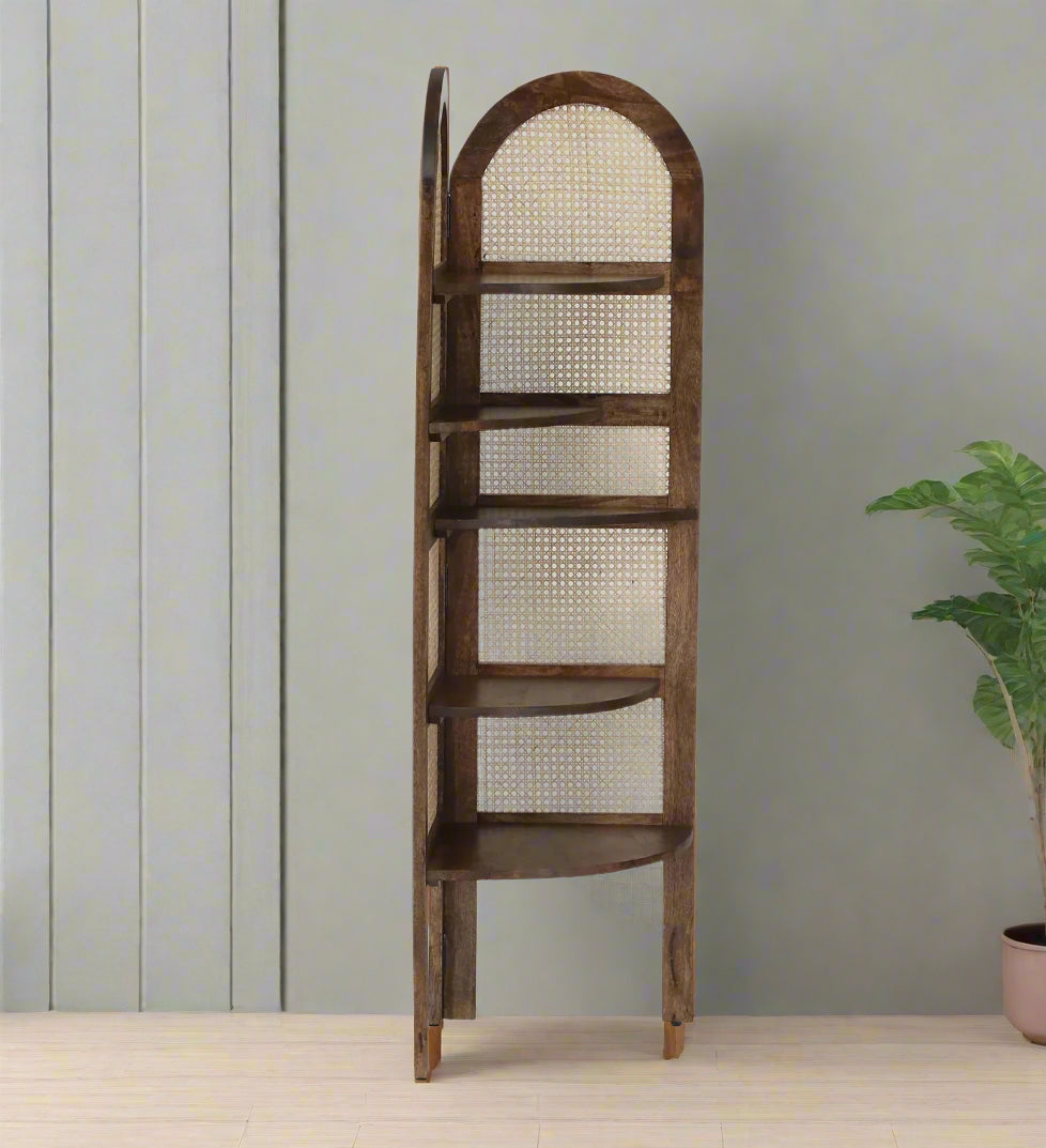 Baam Mango Wood Display Shelf In Rustic Teak Finish