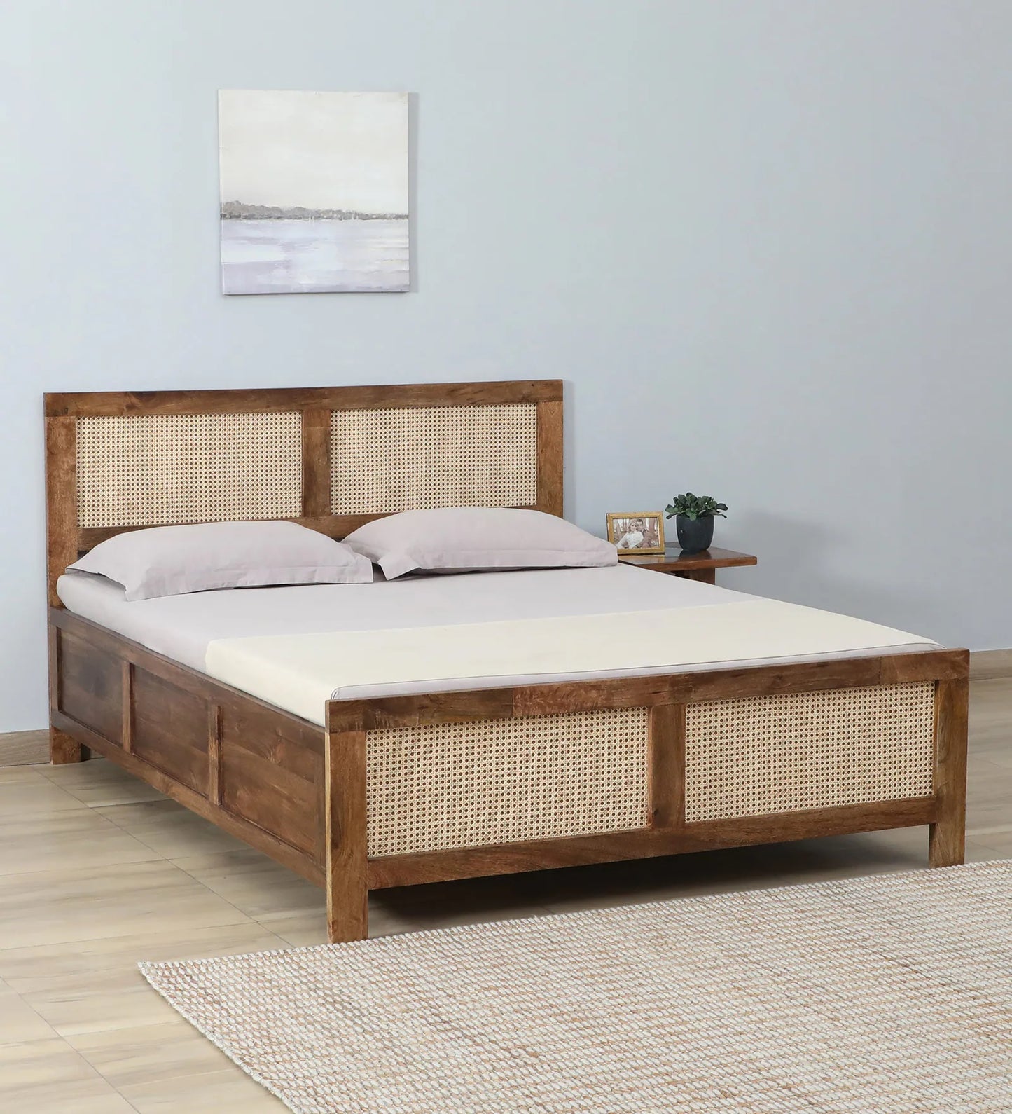 Baam Mango Wood King Size Box Bed In Rustic Teak