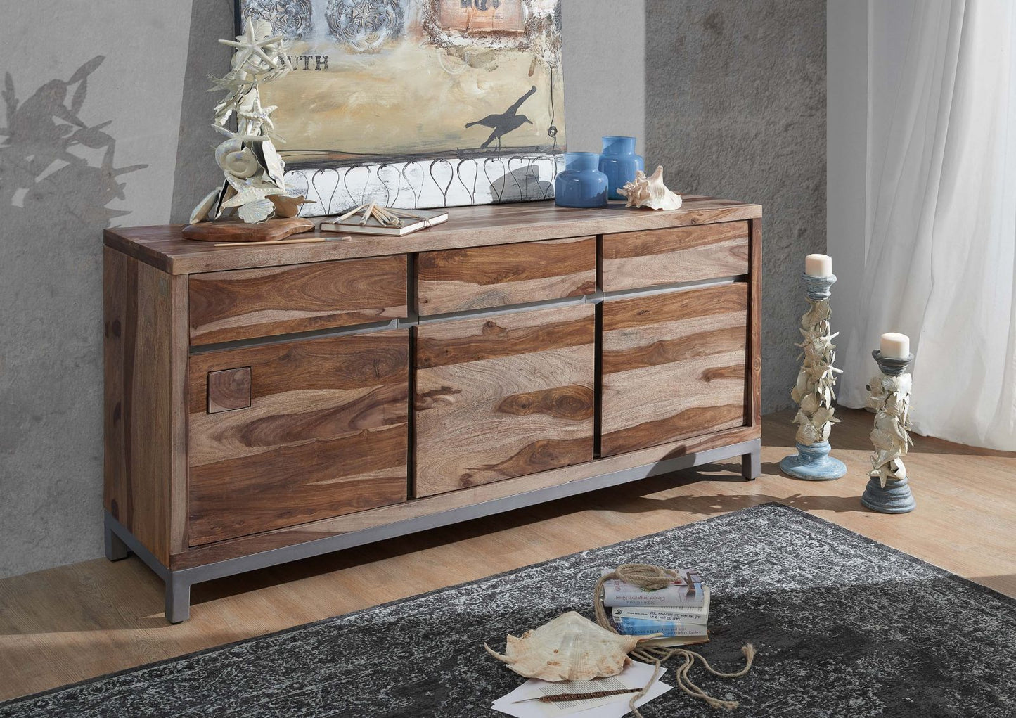 Thar Solid Wood Sideboard in Netural Finish For Living Room