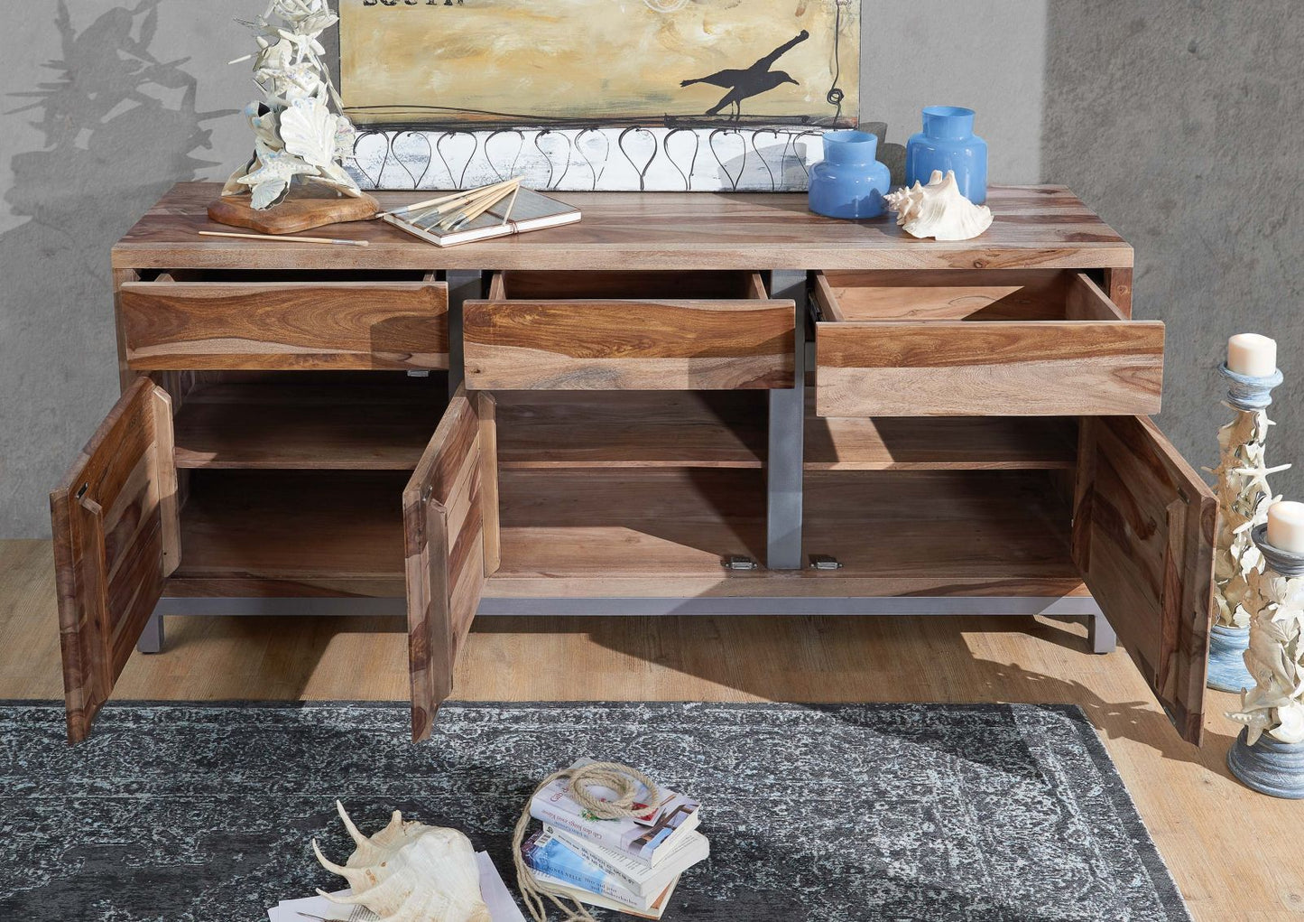 Thar Solid Wood Sideboard in Netural Finish For Living Room