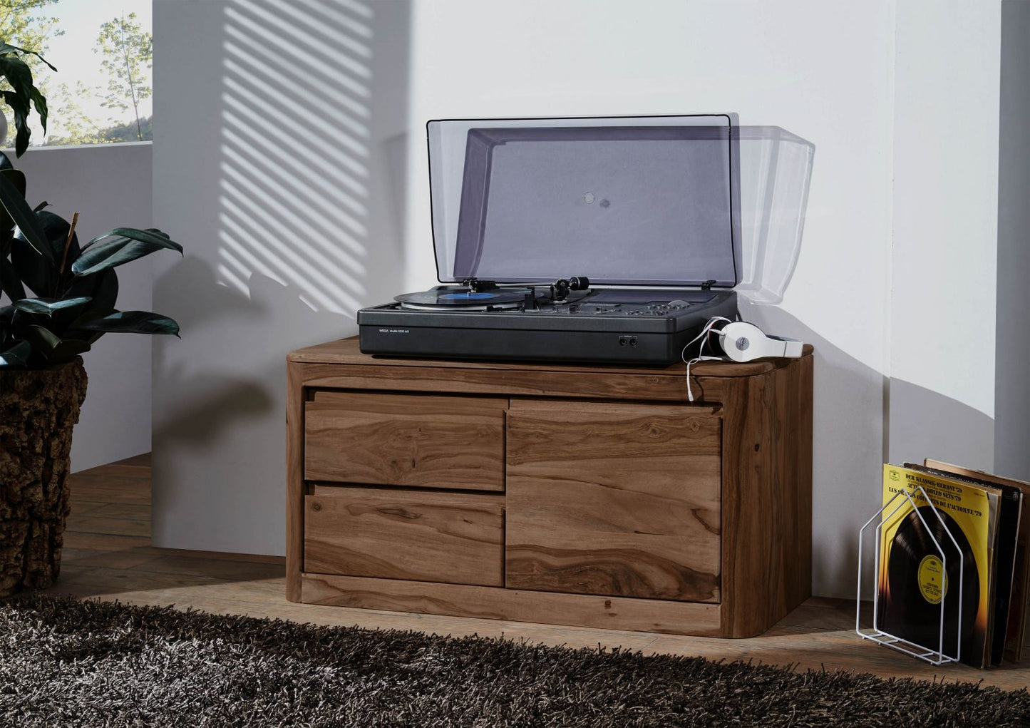 Segure Solid Wood Sideboard In Natural Teak For Living Room Furniture