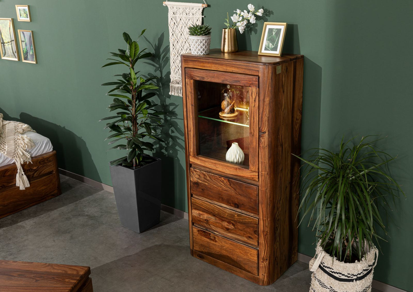 Segur Solid Wood Bookcase In Provincial Teak Finish