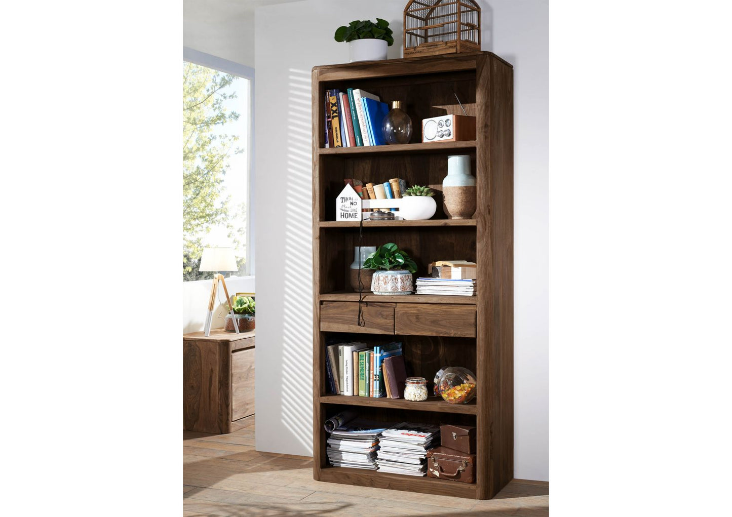 Segur Solid Wood Book-case In Natural Finish