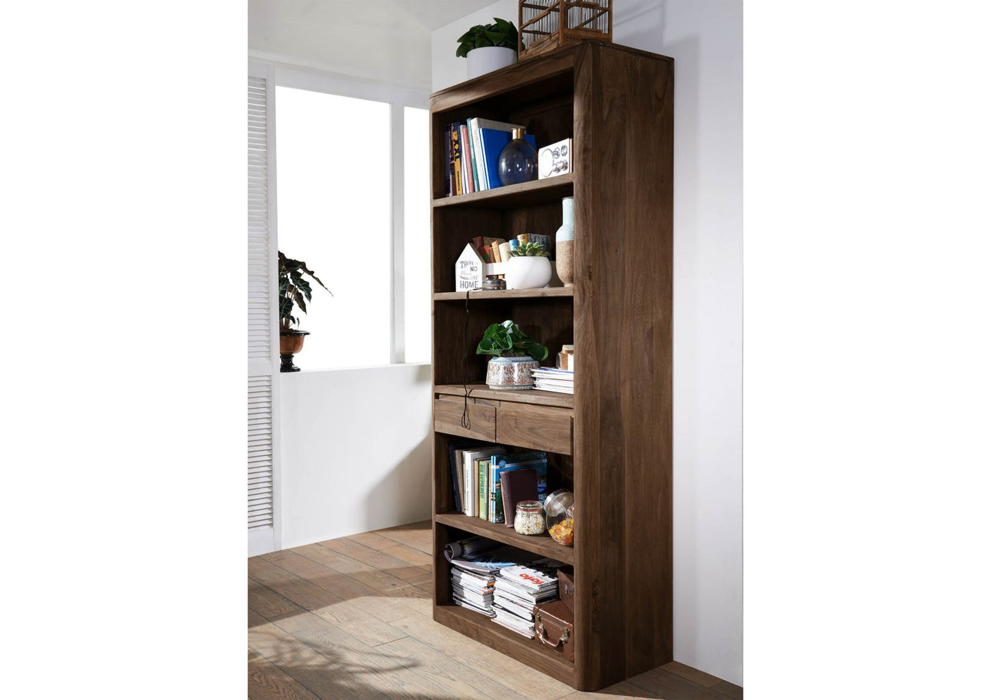 Segur Solid Wood Book-case In Natural Finish