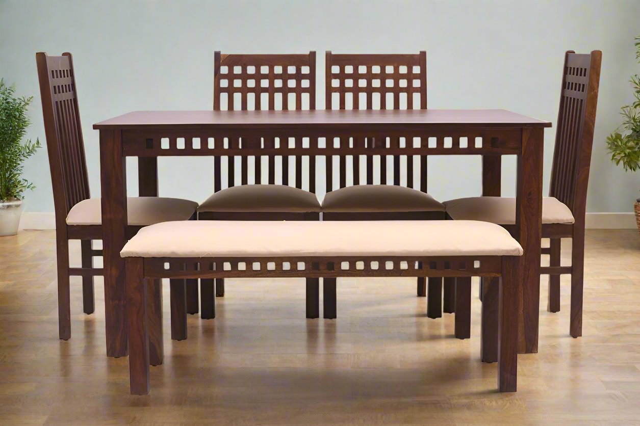 Facet Six Seater Dining Set Made Of Sheesham Wood