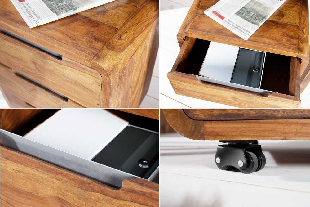 Reto Sheesham Wood Large Beds Side Table For Living Room Furniture