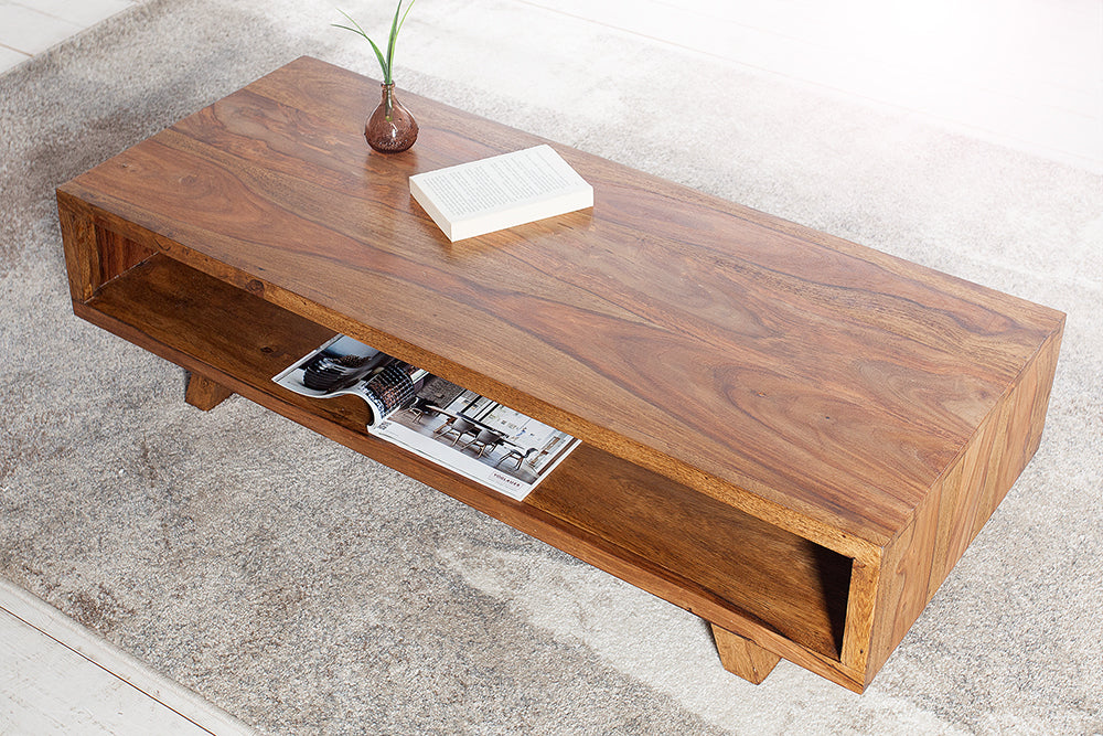 Reto Sheesham Wood Coffee Table For Living Room Furniture #001