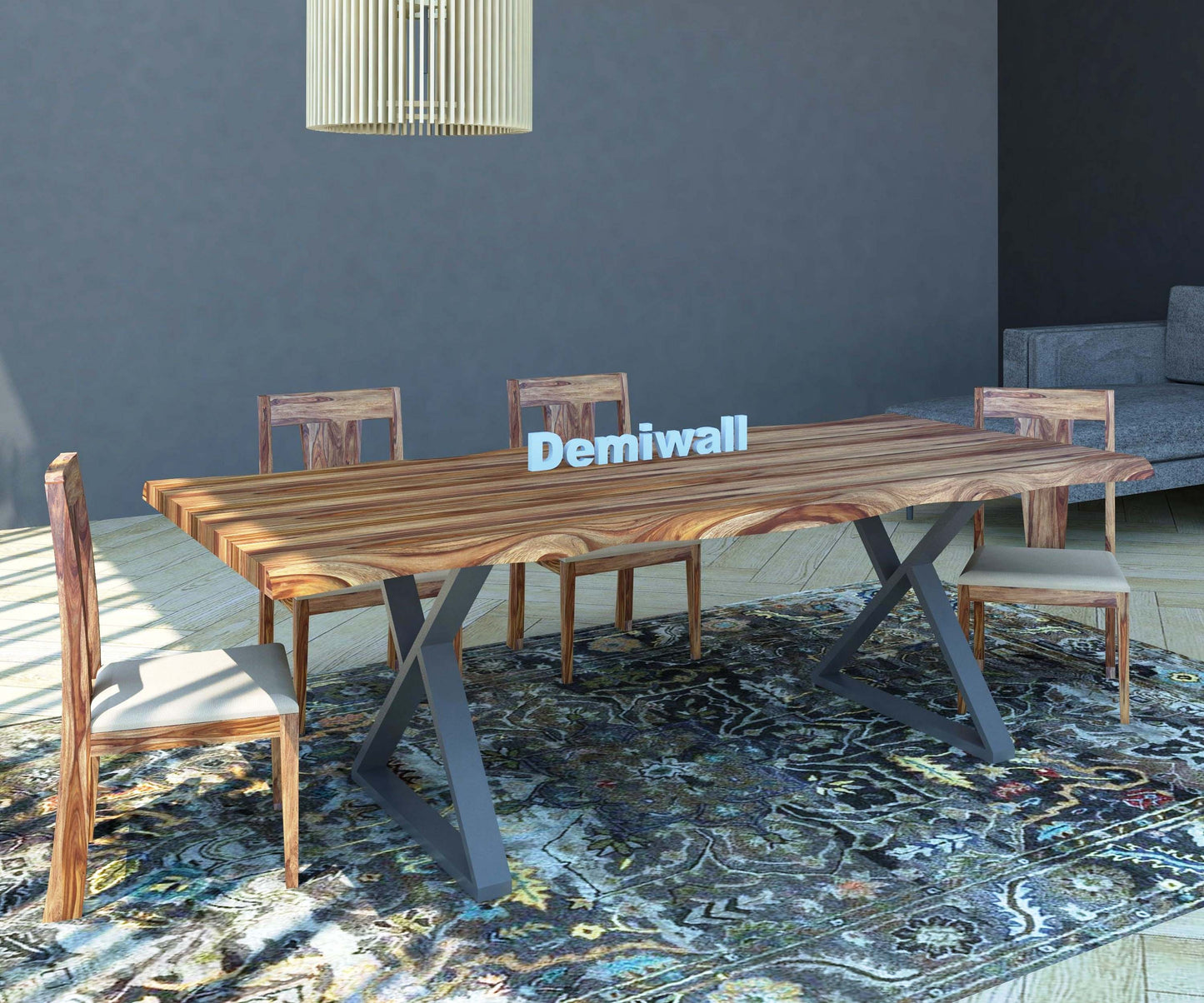 Avina Sheesham Wood Six Seater Dining Table Set In Nutural Finish