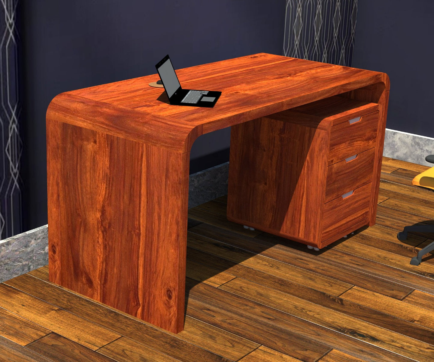 reto sheesham wood large study table in honey finish for study room furniture (not chair)