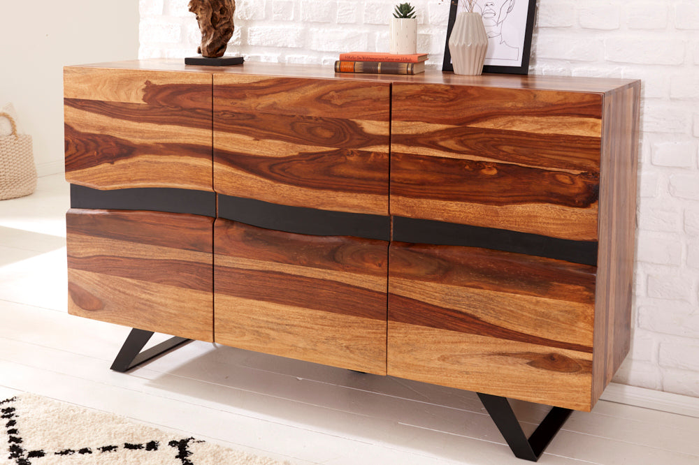 Ries Solid Wood Sideboard In Natural Finish For Living Room Furniture