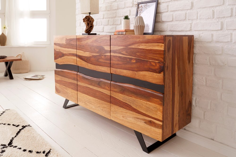 Ries Solid Wood Sideboard In Natural Finish For Living Room Furniture