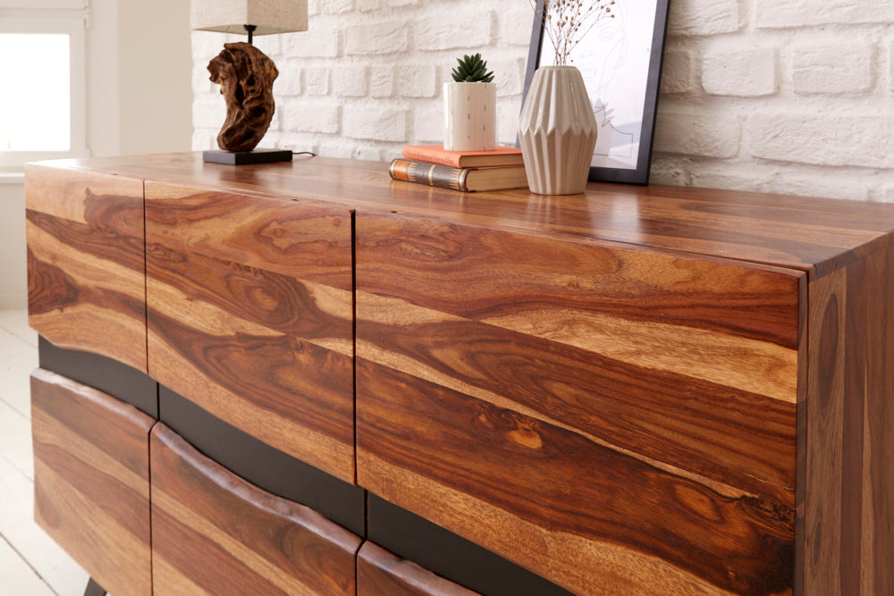 Ries Solid Wood Sideboard In Natural Finish For Living Room Furniture