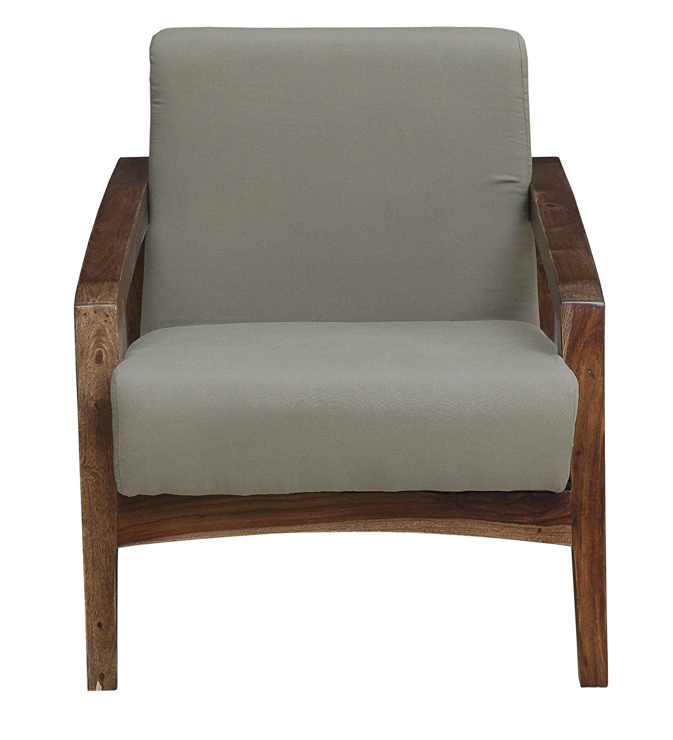 Eli Solid Wood One Seater Sofa In Provincial Teak Finish For Living Room Furniture