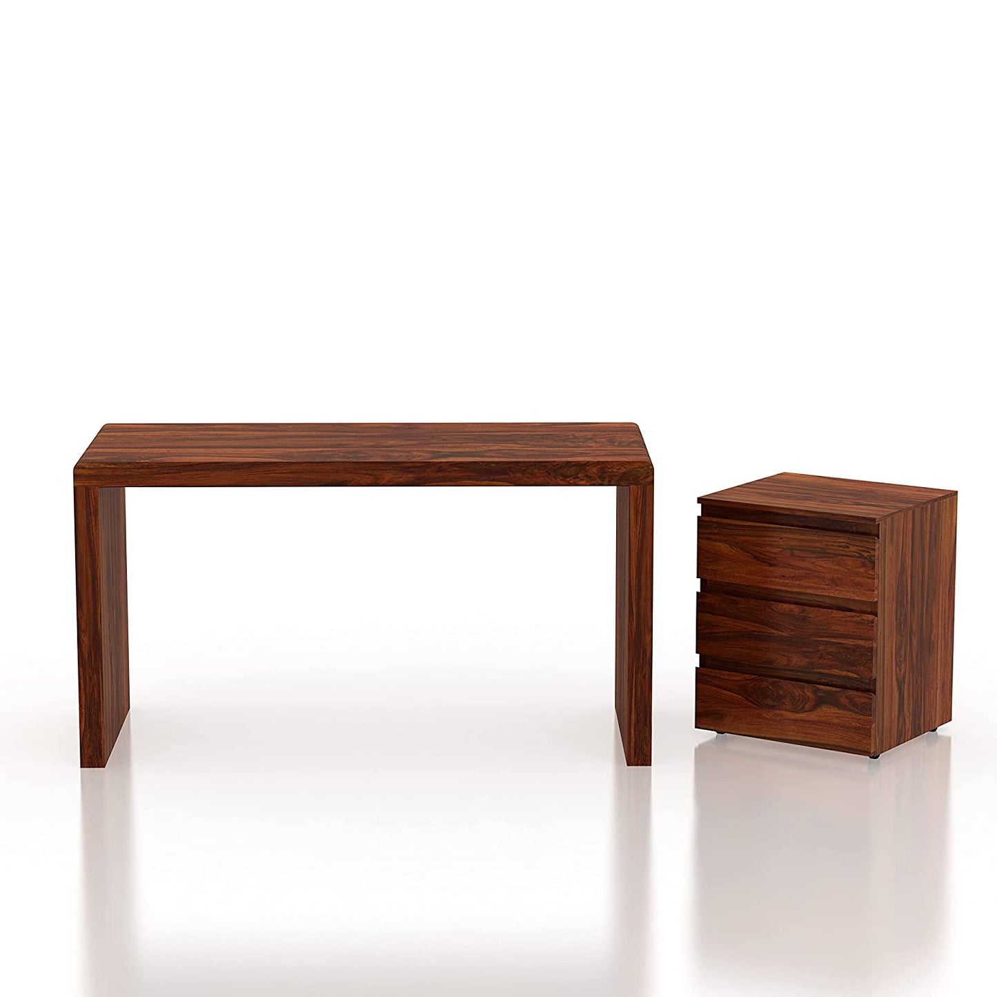 Avain Solid Wood Large Study Table In Natural Teak For Study Room Furniture