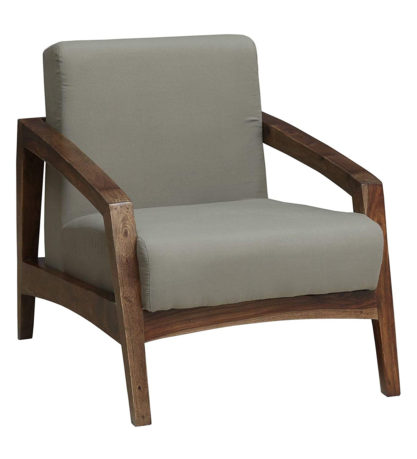 Eli Solid Wood One Seater Sofa In Provincial Teak Finish For Living Room Furniture