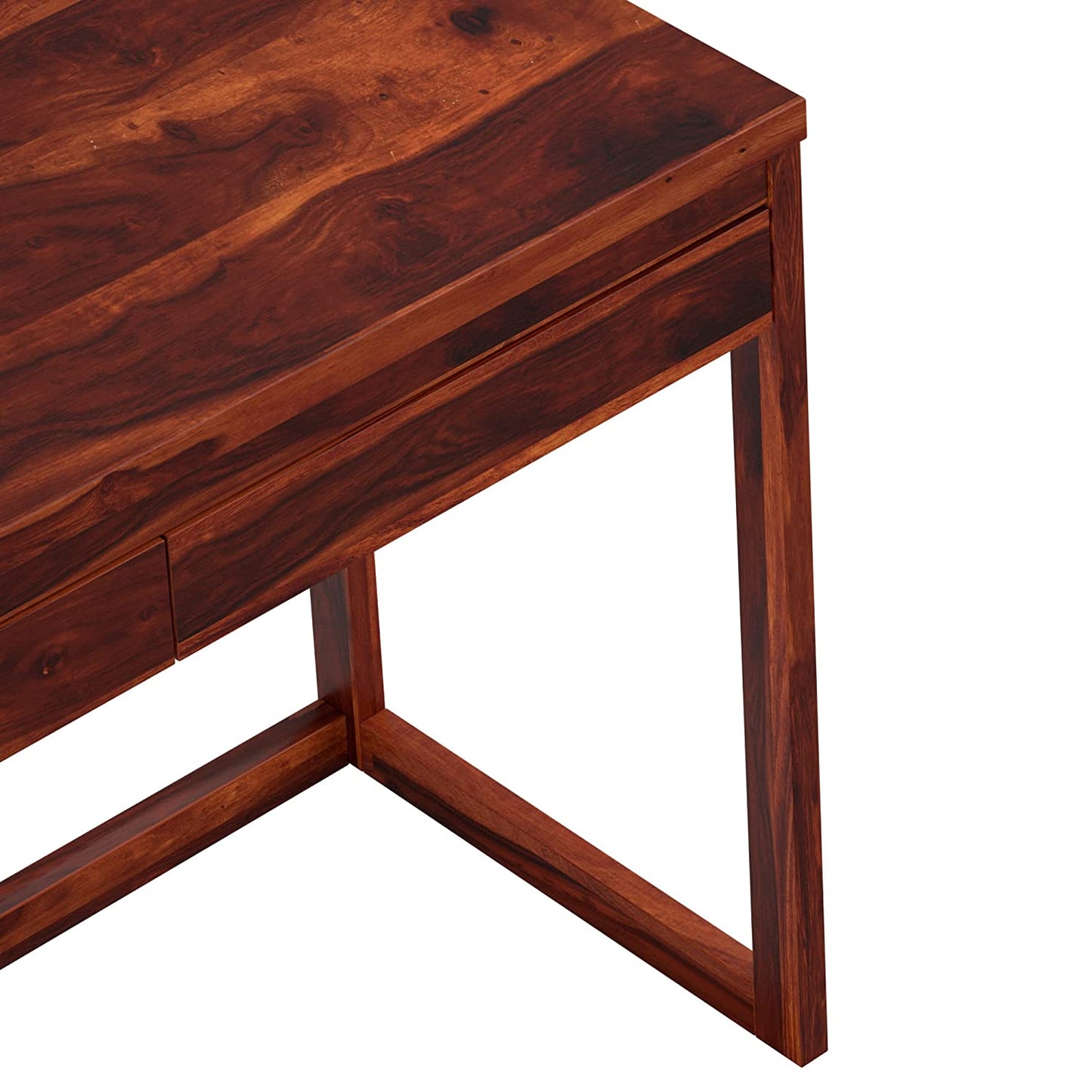 Diko Sheesham Wood 2 Drawers Desk In Natural Finish