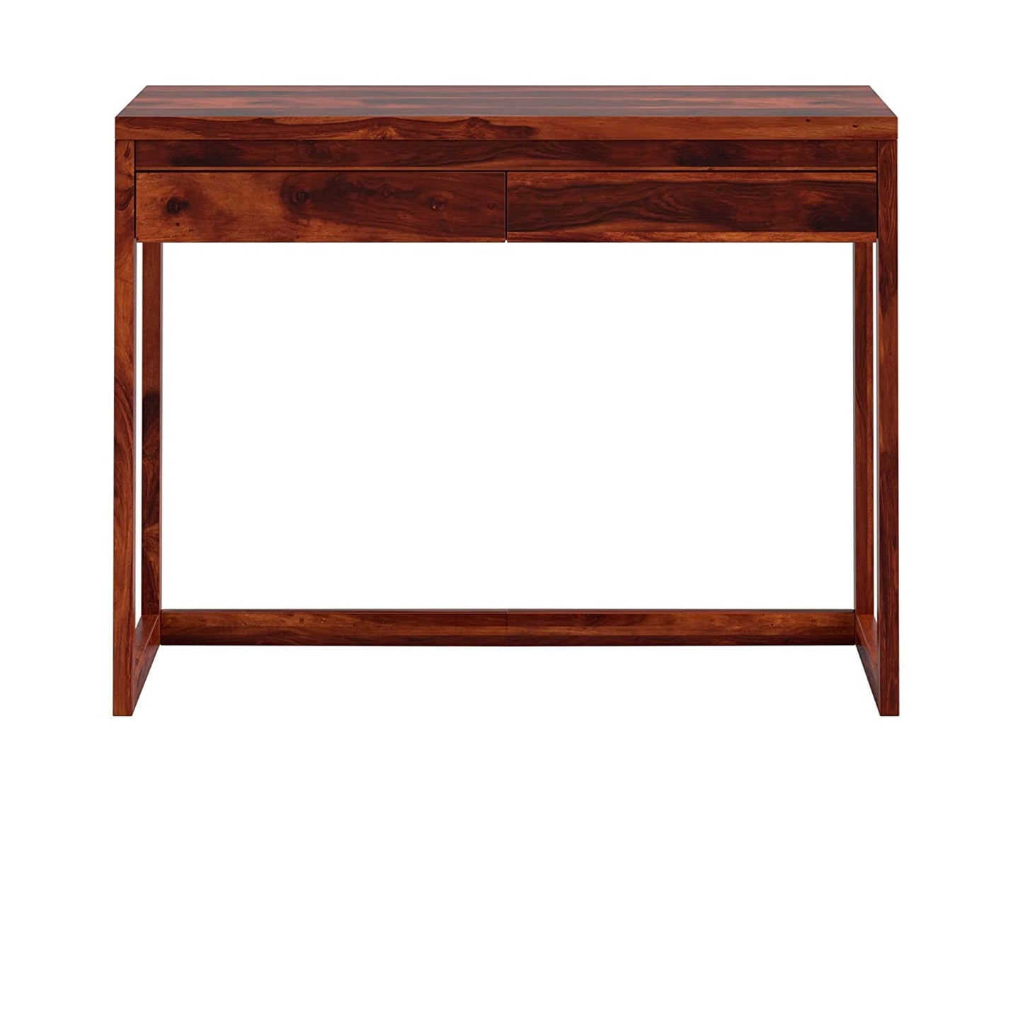 Diko Sheesham Wood 2 Drawers Desk In Natural Finish
