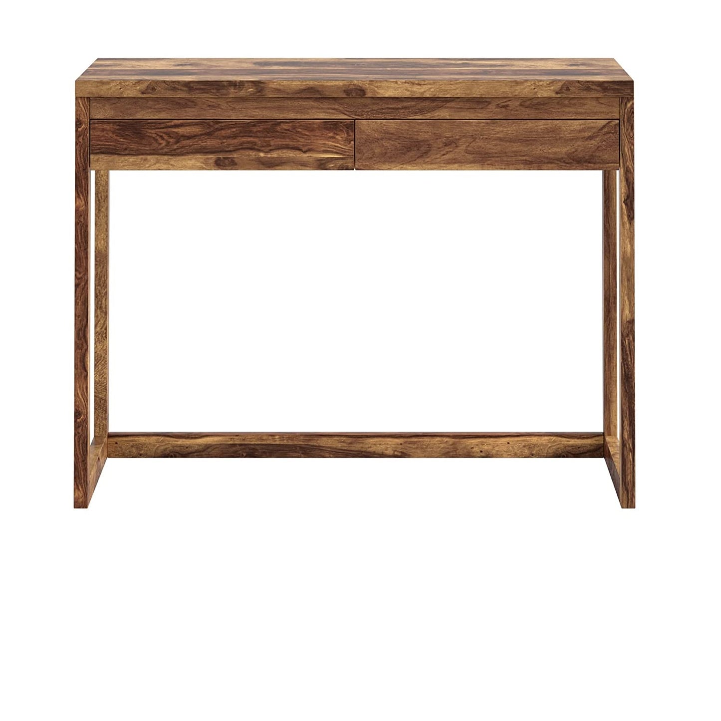 Diko Sheesham Wood 2 Drawers Desk In Natural Finish