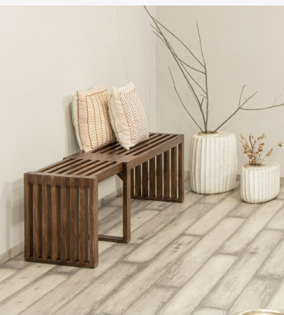 Segure Solid Shesham Wood Bench In Provincial Teak Finish