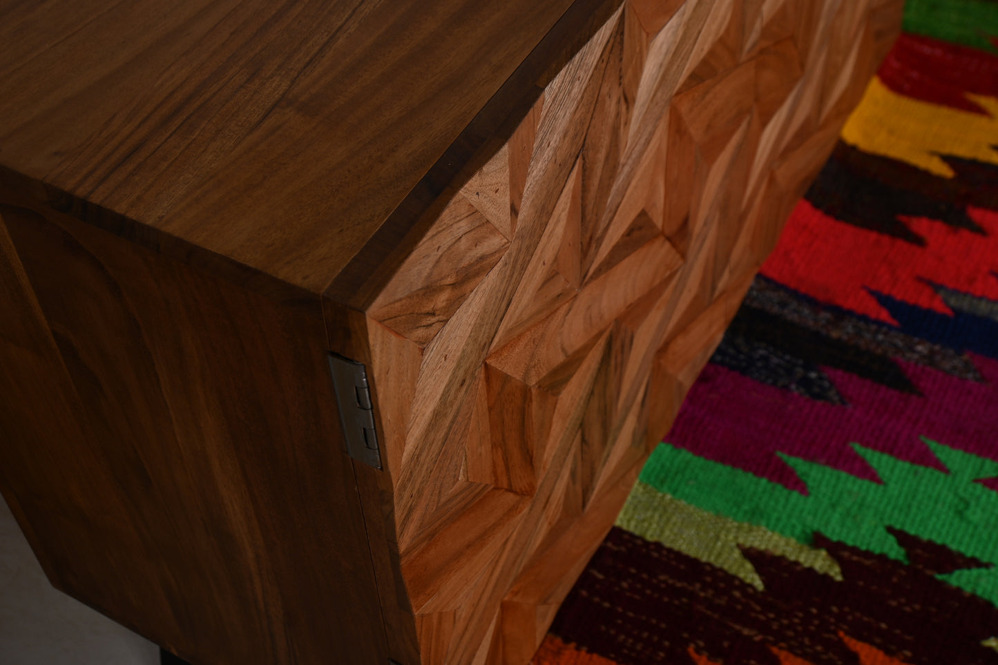 Onyex Sideboard with two doors made of solid acacia wood and iron