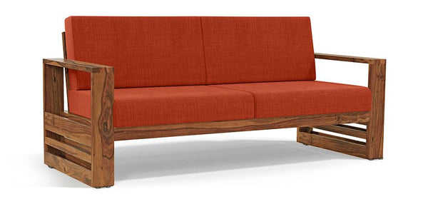 Aspen Sheesham Wood 6 Seater Sofa Set In Natural Teak