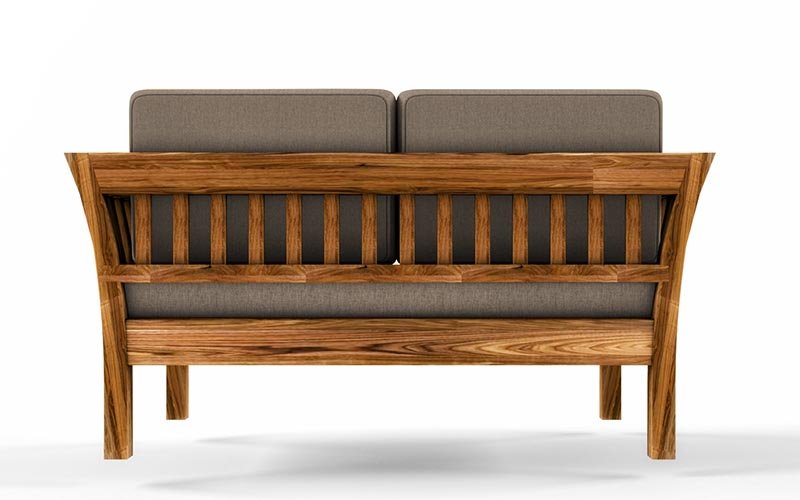Alex Solid  Sheesham Wood 2 Seater Sofa Set In Natural Teak For Living Room Furniture #003