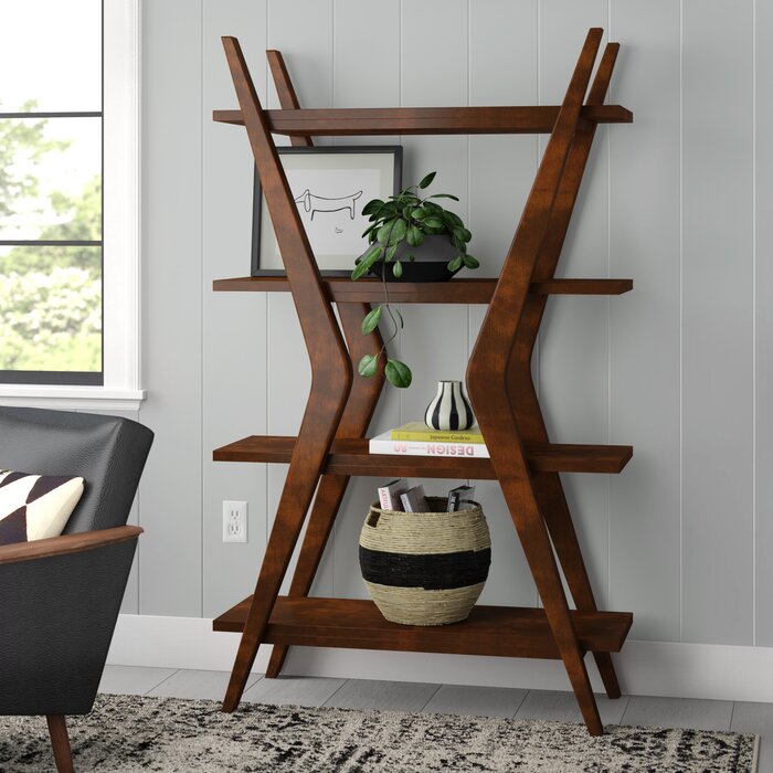 Teak top wood bookcase