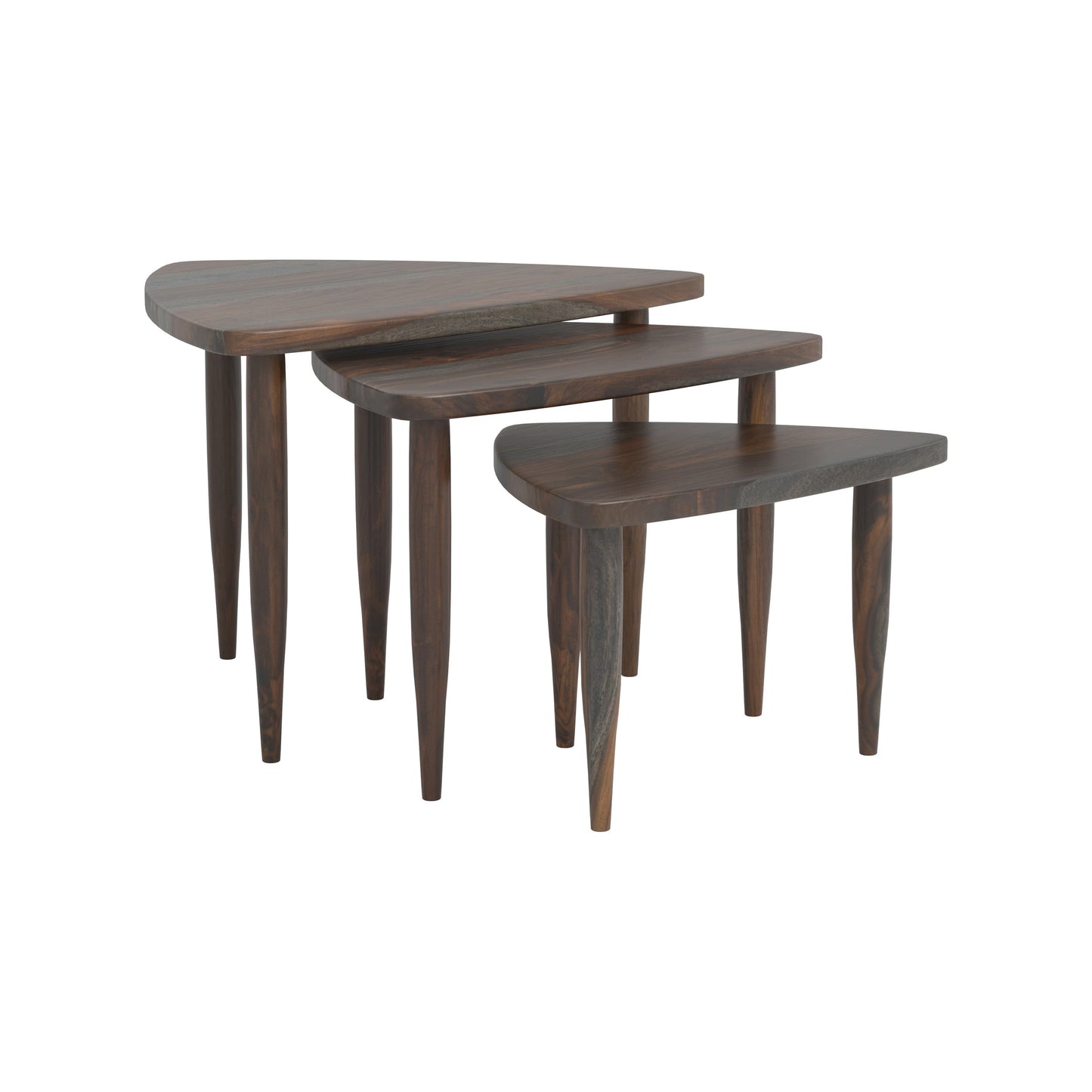 Royal Place Sheesham Wood Nesting Table Set In Grey For Living Room Furniture