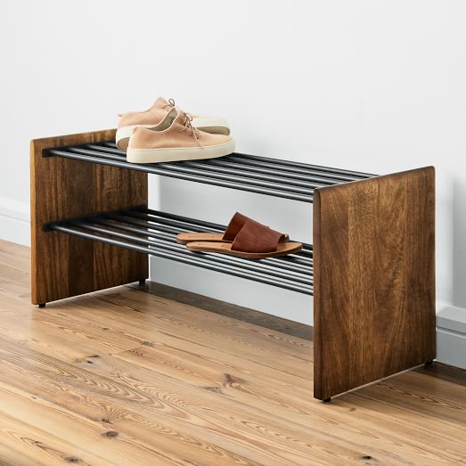 Marudhar Solid Wood Shoe Rank In Netural Finish