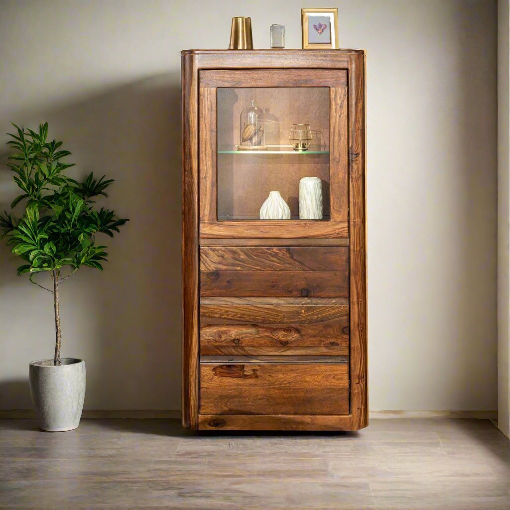 Segur Solid Wood Bookcase In Provincial Teak Finish