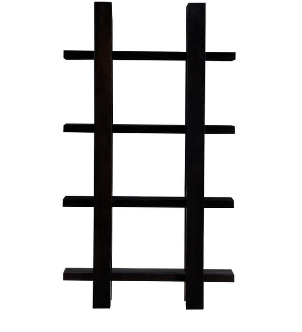 Liv Solid Mango Wood Bookcase 4 Shelf In Z-Black Finish
