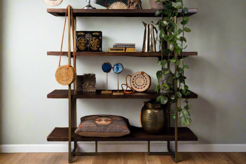 San Solid Wood Open Shelf In Provincial Teak Finish