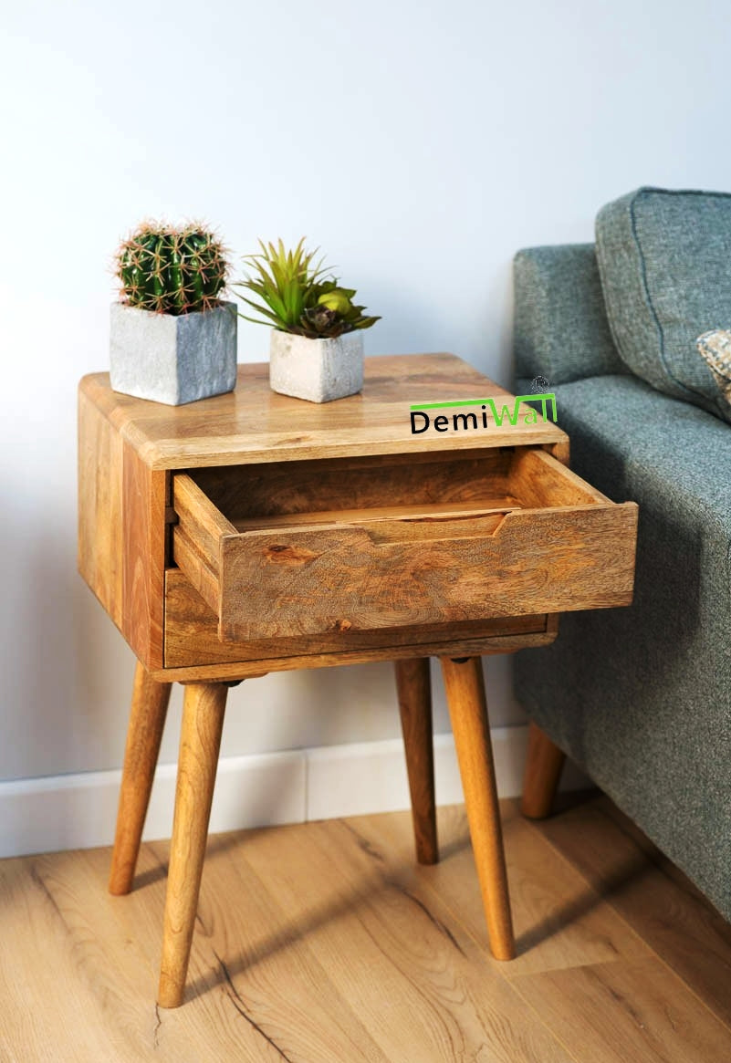 bhohwmiana Mango Wood bedside table For Living Room Furniture,