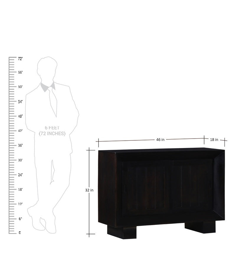 Alex Solid Mango Wood Bookcase In Z-Black Finish