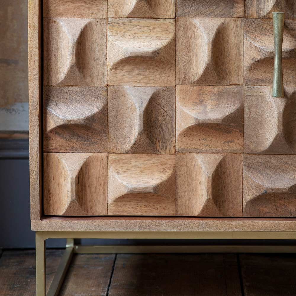 Arko Solid Mango Wood Open Bookcase In Natuarl Finish