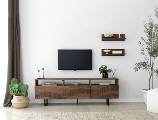 Avian Solid Wood Tv-Unit In Natural Finish For Living Room Furniture