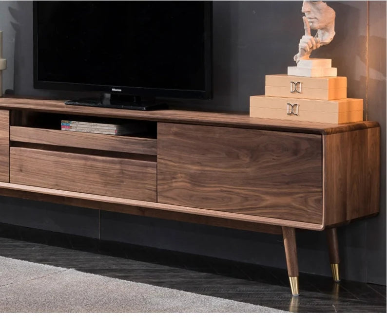 Solid Wood Tv-Unit 2 Door 2 Drawers & One Shelf In Provincial Teak